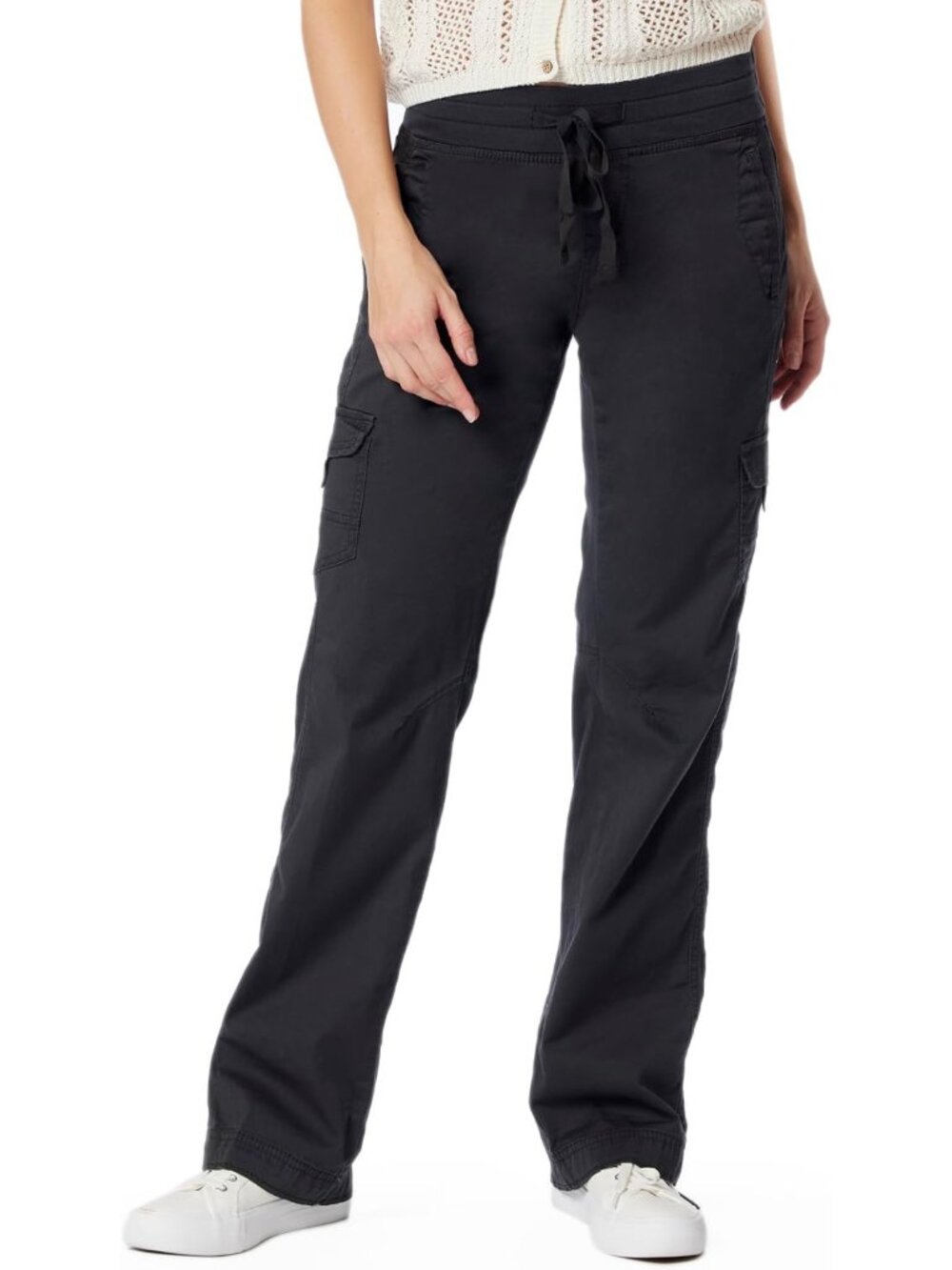 Supplies by Lazer Black Elastic Waist Roll Tab Cargo Jogger Pants Size 8